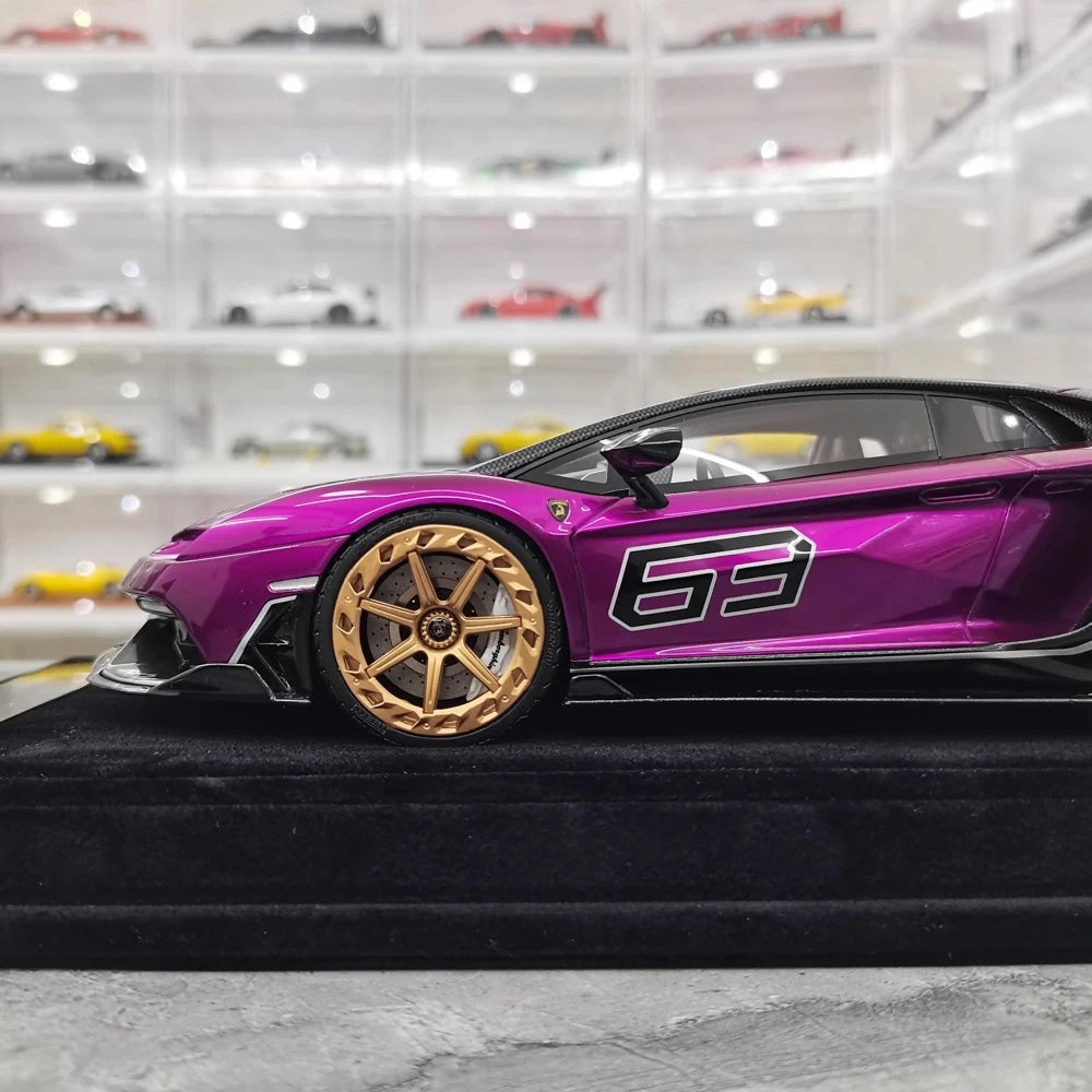 [Mansory] 1:18 Lamborghini 2020 Aventador SVJ Cabrera Purple Model Car Resin