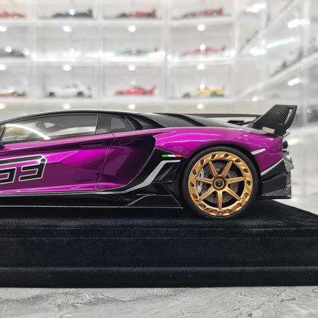 [Mansory] 1:18 Lamborghini 2020 Aventador SVJ Cabrera Purple Model Car Resin