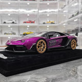 [Mansory] 1:18 Lamborghini 2020 Aventador SVJ Cabrera パープル モデルカー レジン