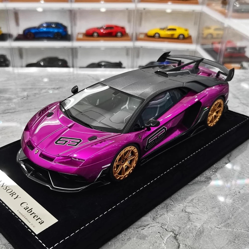 [Mansory] 1:18 Lamborghini 2020 Aventador SVJ Cabrera Purple Model Car Resin