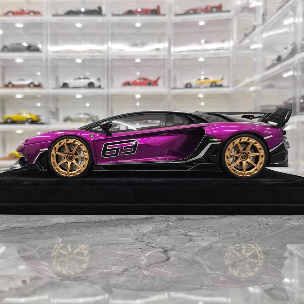 [Mansory] 1:18 Lamborghini 2020 Aventador SVJ Cabrera パープル モデルカー レジン