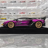 [Mansory] 1:18 Lamborghini 2020 Aventador SVJ Cabrera パープル モデルカー レジン