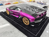 [Mansory] 1:18 Lamborghini 2020 Aventador SVJ Cabrera パープル モデルカー レジン