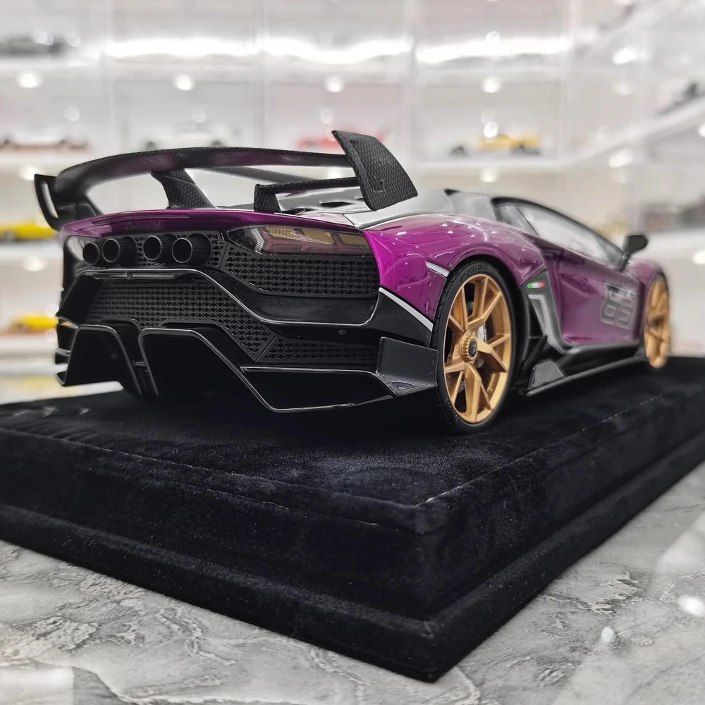 [Mansory] 1:18 Lamborghini 2020 Aventador SVJ Cabrera Purple Model Car Resin