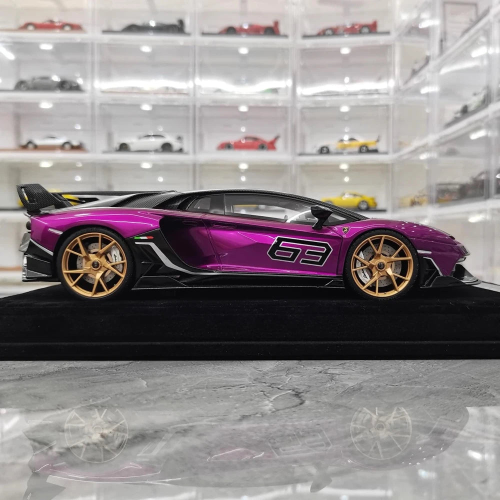 [Mansory] 1:18 Lamborghini 2020 Aventador SVJ Cabrera Purple Model Car Resin