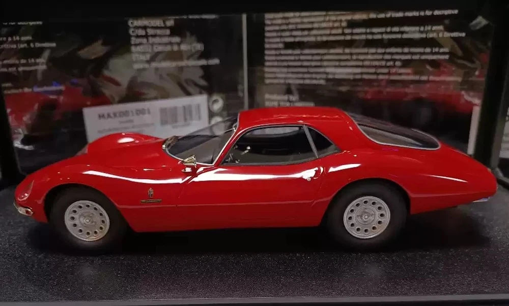 [MaxiMa] 1:18 Alfa Romeo 1965 Giulia 1600 TZ2 Red Model Car Resin