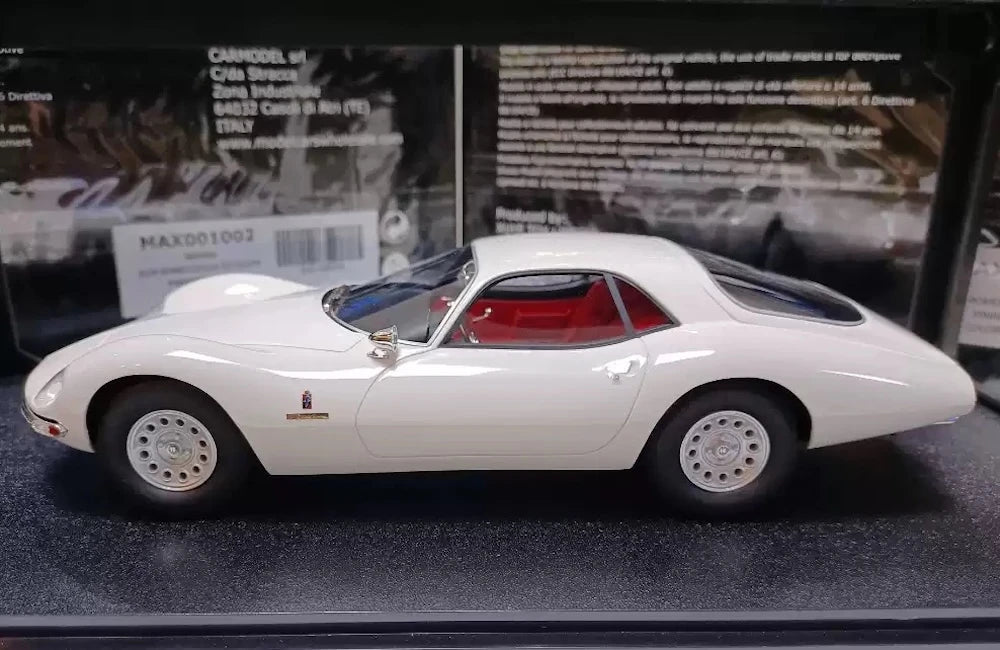 [MaxiMa] 1:18 Alfa Romeo 1965 Giulia 1600 TZ2 White Model Car Resin