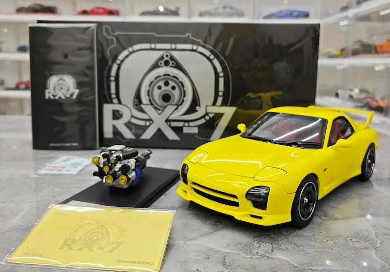 1:18 Mazda 1992 RX-7 FD Yellow Die Cast Model Car