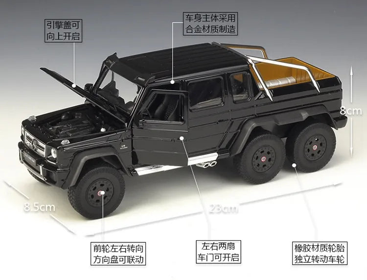 1:24 Mercedes-AMG 2013 G63 6x6 Die Cast Model Car