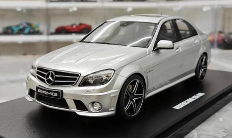 [GT Spirit] 1:18 Mercedes-Benz 2008 C63 AMG Silver Model Car Resin