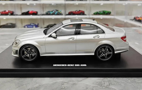 [GT Spirit] 1:18 Mercedes-Benz 2008 C63 AMG Silver Model Car Resin