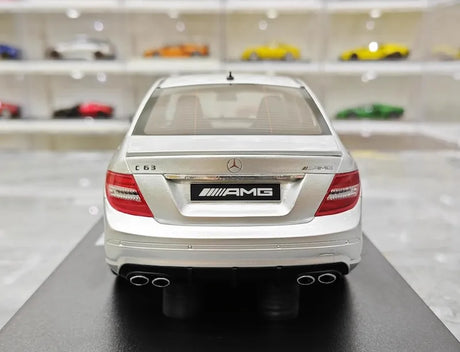 [GT Spirit] 1:18 Mercedes-Benz 2008 C63 AMG Silver Model Car Resin