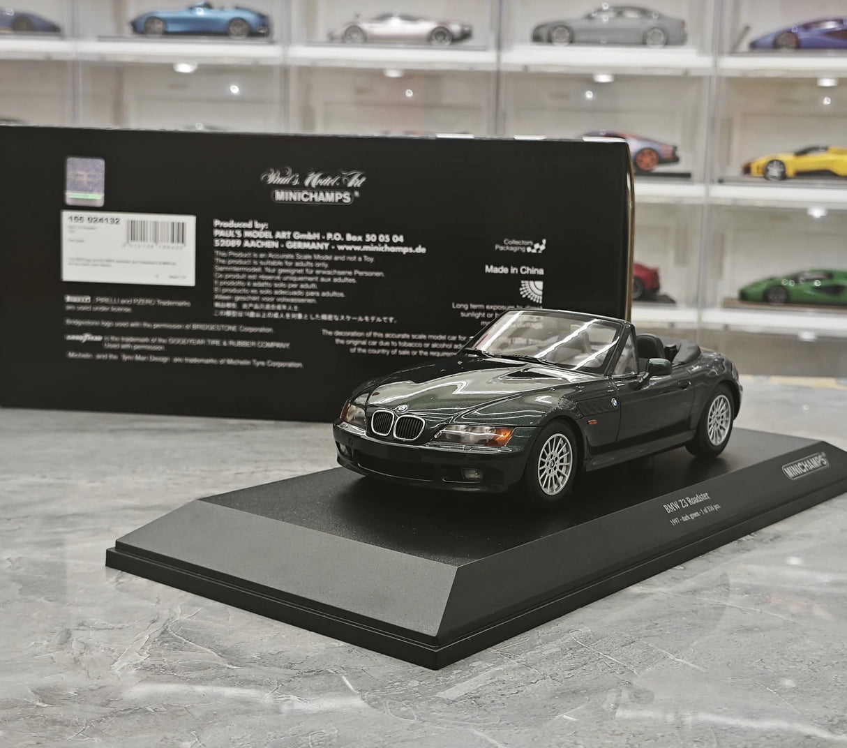 Minichamps BMW 1997 Z3 Roadster 1:18 الأخضر – نموذج راتنج قابل للجمع