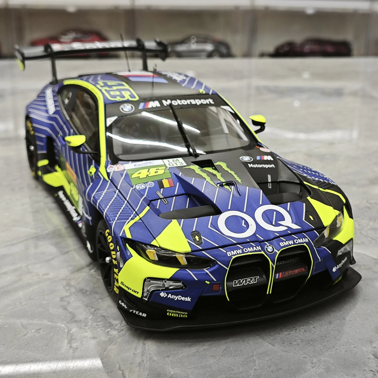 BMW 2025 M4 GT3 EVO Team WRT #46 1:18 modello da collezione in metallo pressofuso Qatar di 1812 km di Minichamps - vedi 10