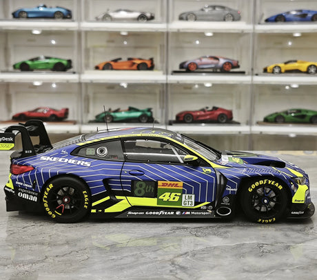 BMW 2025 M4 GT3 EVO Team WRT #46 1:18 modello da collezione Qatar pressofuso di 1812 km di Minichamps - vista 9