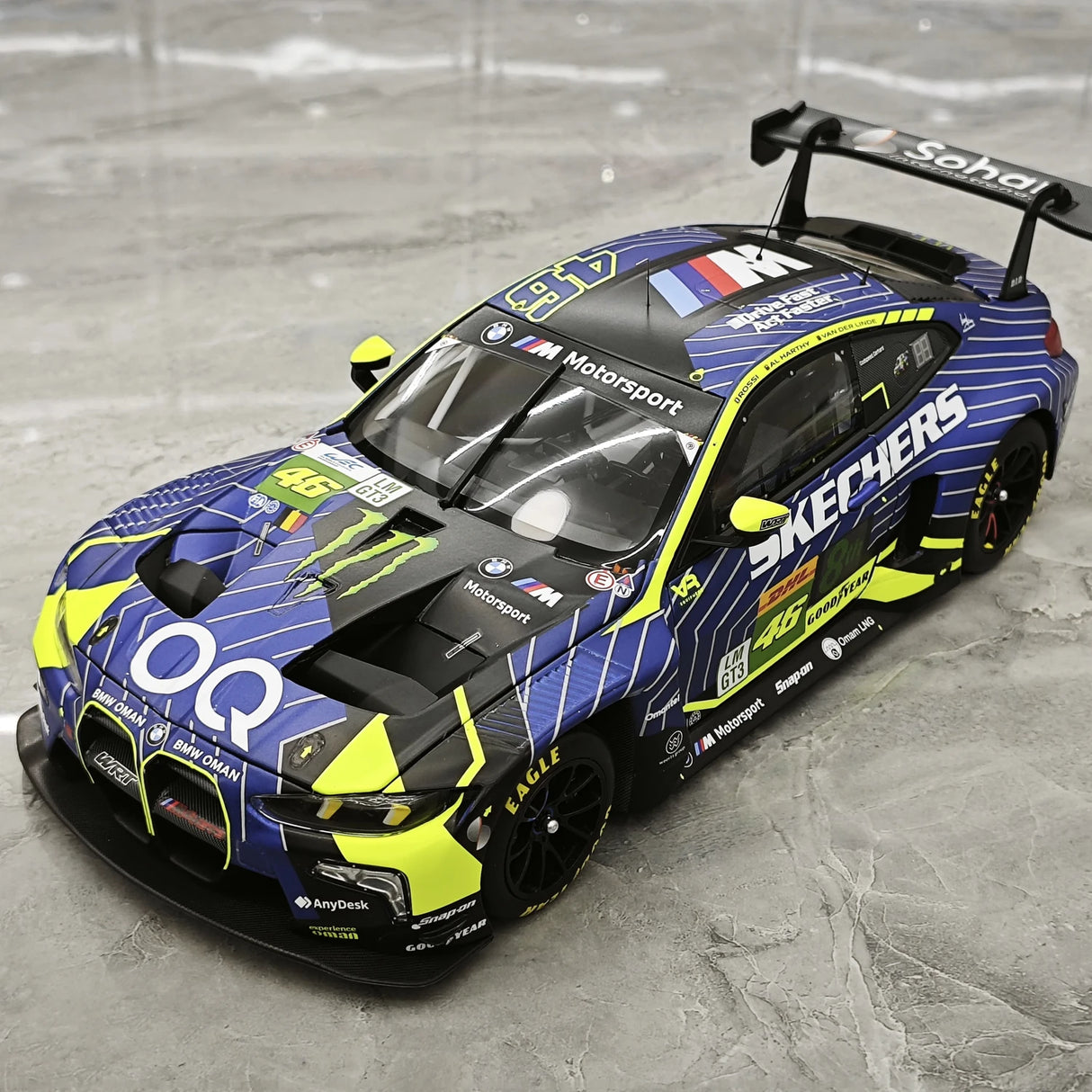 BMW 2025 M4 GT3 EVO Team WRT #46 1:18 Pole Position 6H modello da collezione Imola pressofuso di Minichamps - vista 4
