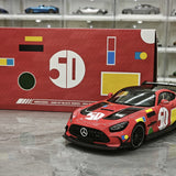 [Minichamps] 1:18 Mercedes-AMG 2021 GT nero Series rosso Pig 50th Anniversary modellino pressofuso