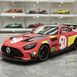 [Minichamps] 1:18 Mercedes-AMG 2021 GT nero Series rosso Pig 50th Anniversary modellino pressofuso