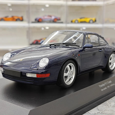 Minichamps Porsche 1993 911 993 Coupe Metallic azul 1:18 – modelo de coleção em metal fundido