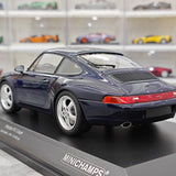 Minichamps Porsche 1993 911 993 Coupe Metallic azul 1:18 – modelo de coleção em metal fundido