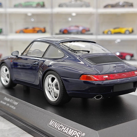 Minichamps Porsche 1993 911 993 Coupe Metallic azul 1:18 – modelo de coleção em metal fundido