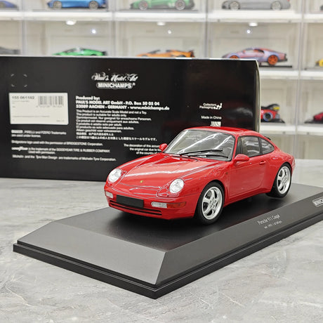 Minichamps Porsche 1993 911 993 Coupe vermelho 1:18 – modelo de coleção em metal fundido