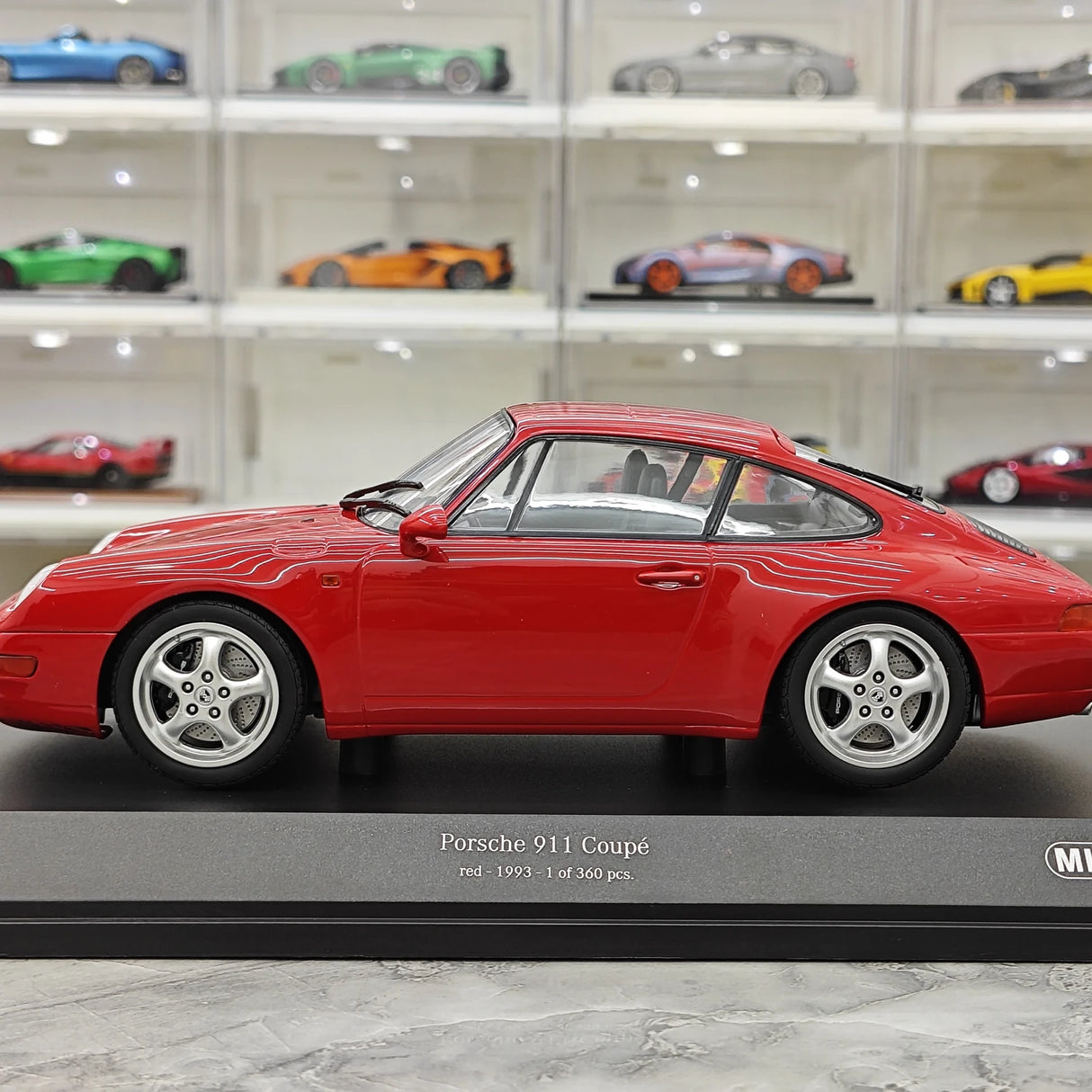 Minichamps Porsche 1993 911 993 Coupe vermelho 1:18 – modelo de coleção em metal fundido
