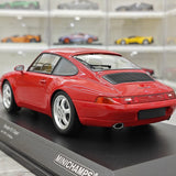 Minichamps Porsche 1993 911 993 Coupe vermelho 1:18 – modelo de coleção em metal fundido