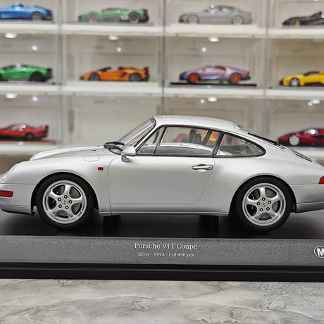 Minichamps Porsche 1993 911 993 Coupe prateado 1:18 – modelo de coleção em metal fundido