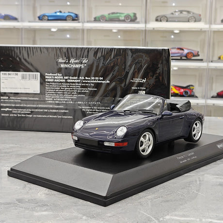 Minichamps Porsche 1994 911 993 Cabriolet Metallic azul 1:18 – modelo de coleção em metal fundido