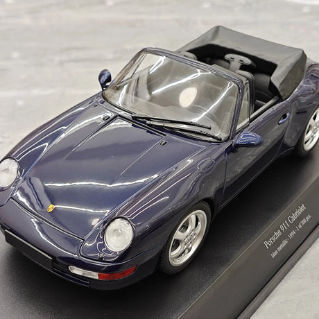 Minichamps Porsche 1994 911 993 Cabriolet Metallic azul 1:18 – modelo de coleção em metal fundido