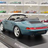 Minichamps Porsche 1994 911 993 Cabriolet Green Metallic 1:18 – Modelo de Metal Fundido Colecionável
