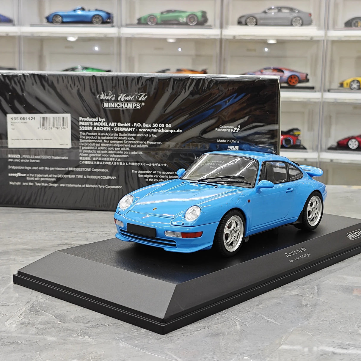 Minichamps Porsche 1994 911 RS 993 Blue 1:18 – Modelo de Metal Fundido Colecionável