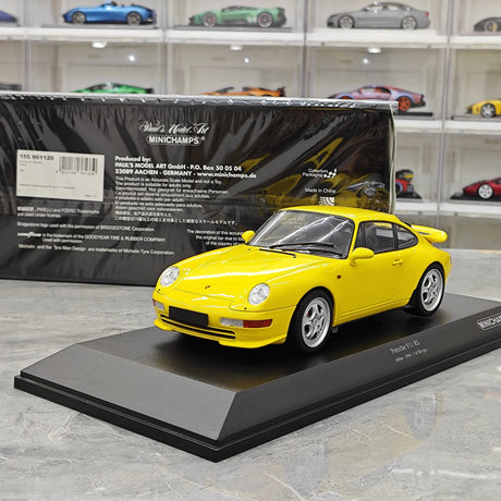 Minichamps Porsche 1994 911 RS 993 amarelo 1:18 – modelo de coleção em metal fundido