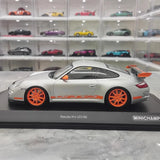 [Minichamps] 1:18 Porsche 2009 911 GT3 RS 997.2 Silver Model Car Resin