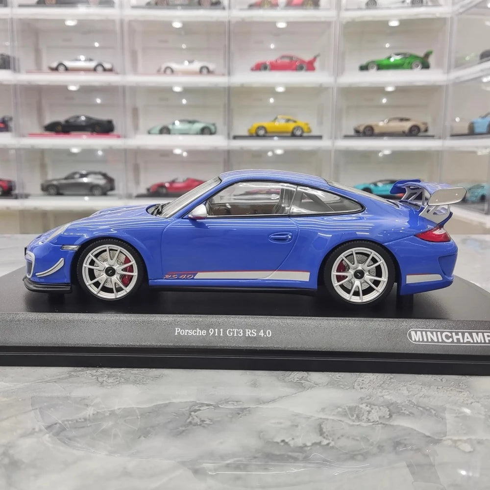 [Minichamps] 1:18 Porsche 2011 911 GT3 RS 4.0 Blue Model Car Resin