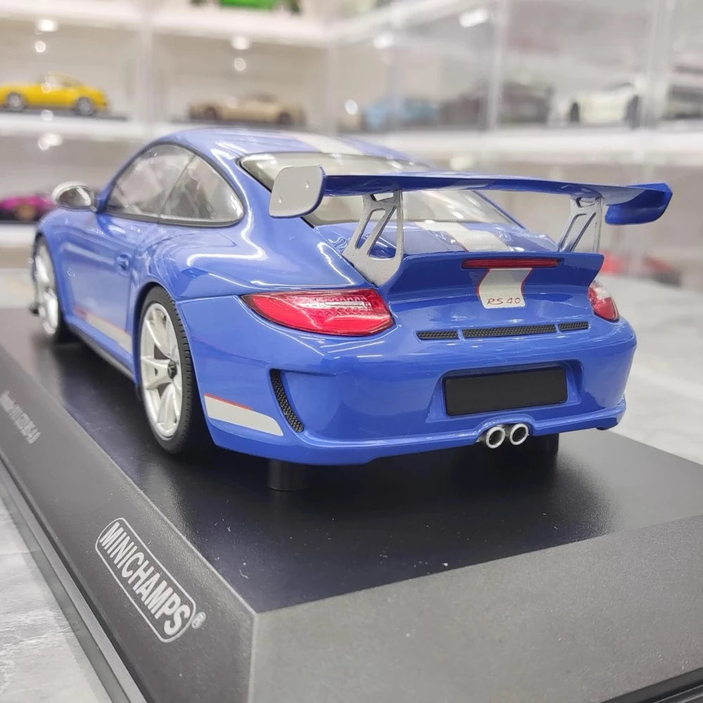 [Minichamps] 1:18 Porsche 2011 911 GT3 RS 4.0 Blue Model Car Resin