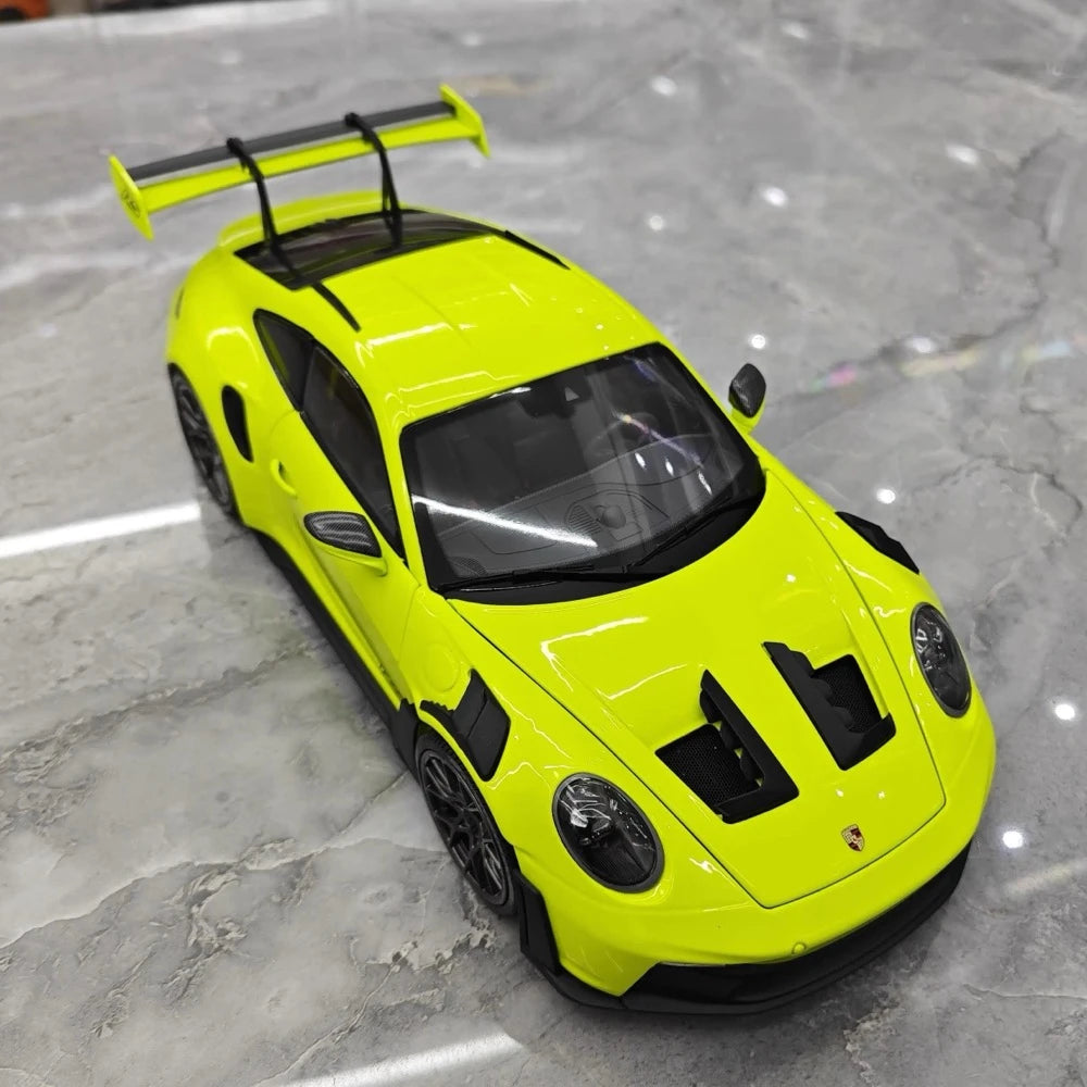 [Minichamps] 1:18 Porsche 2023 911 992 GT3 RS Lemon verde modellino di auto resina
