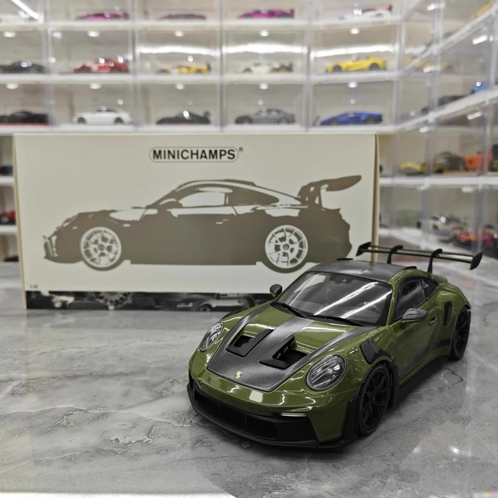 [Minichamps] 1:18 Porsche 2023 911 992 GT3 RS Olives Green Model Car Resin