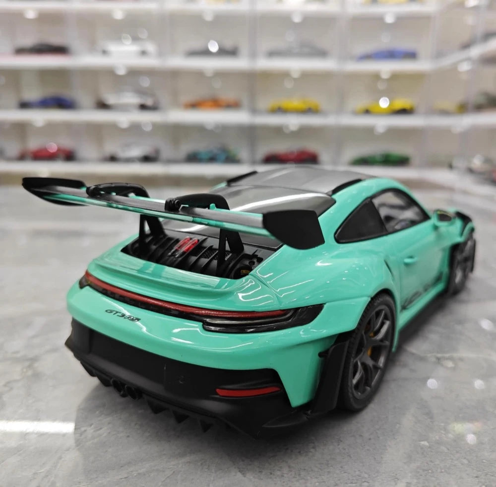 [Minichamps] 1:18 Porsche 2023 911 992 GT3 RS Tiffany Blue Model Car Resin