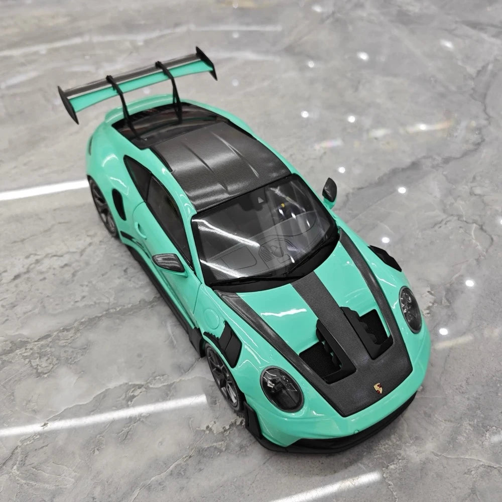 [Minichamps] 1:18 Porsche 2023 911 992 GT3 RS Tiffany Blue Model Car Resin