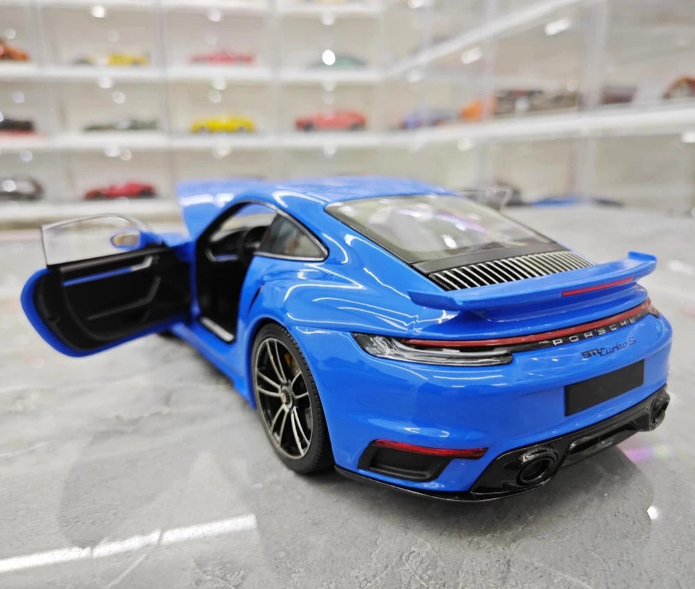 [Minichamps] 1:18 Porsche 2023 911 992 Turbo S blauw modelauto Die-Cast