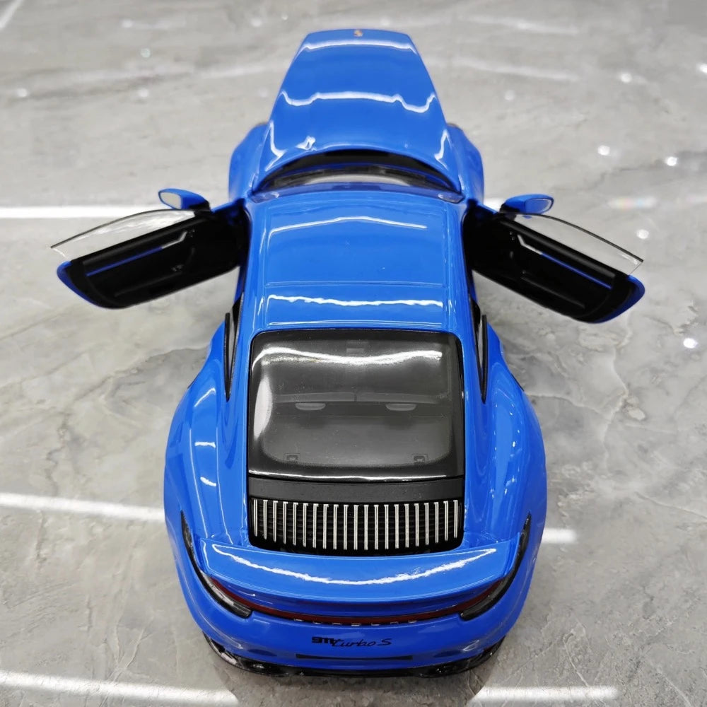 [Minichamps] 1:18 Porsche 2023 911 992 Turbo S Blue Model Car Die-Cast