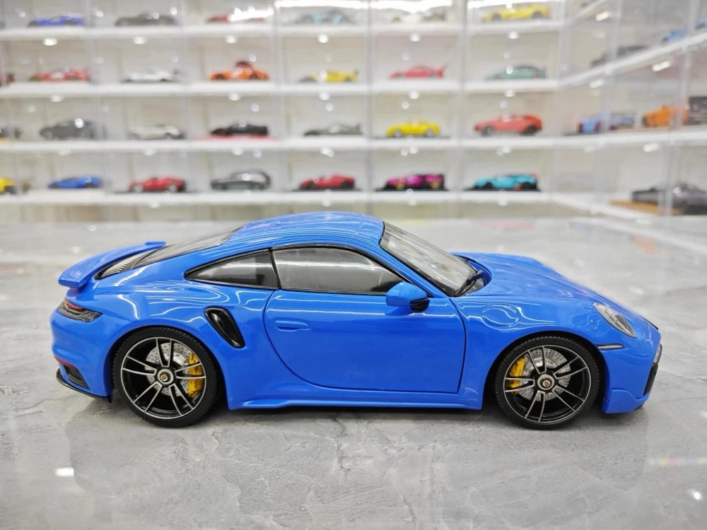 [Minichamps] 1:18 Porsche 2023 911 992 Turbo S Blue Model Car Die-Cast