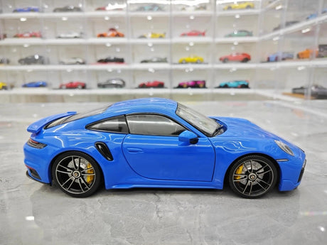 [Minichamps] 1:18 Porsche 2023 911 992 Turbo S Blue Model Car Die-Cast