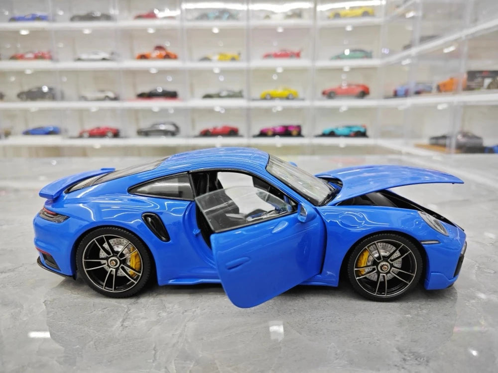 [Minichamps] 1:18 Porsche 2023 911 992 Turbo S blauw modelauto Die-Cast