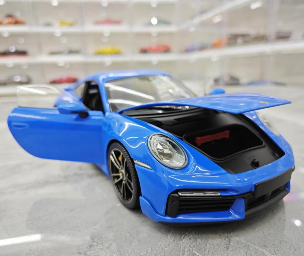 [Minichamps] 1:18 Porsche 2023 911 992 Turbo S Blue Model Car Die-Cast