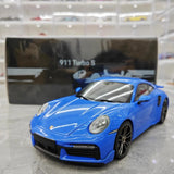 [Minichamps] 1:18 Porsche 2023 911 992 Turbo S blauw modelauto Die-Cast