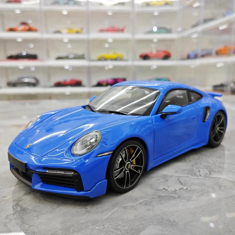 [Minichamps] 1:18 Porsche 2023 911 992 Turbo S Blue Model Car Die-Cast