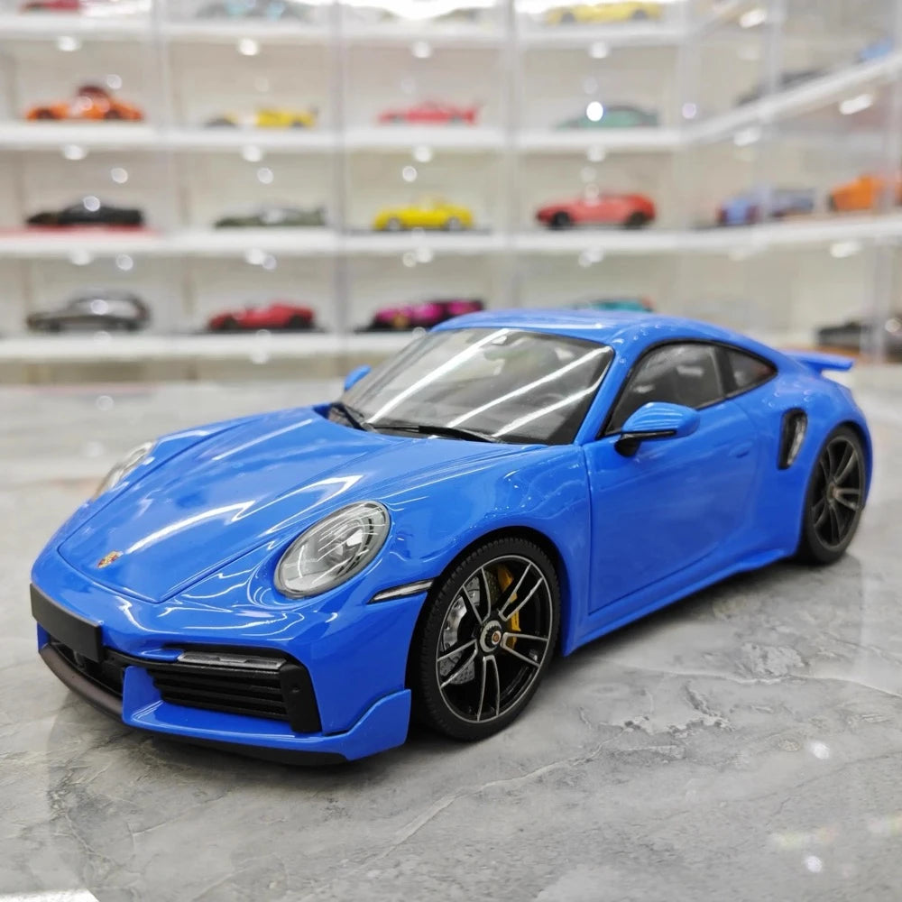 [Minichamps] 1:18 Porsche 2023 911 992 Turbo S Blue Model Car Die-Cast